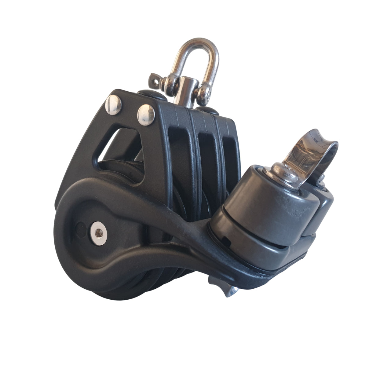 Nautos 57mm Block mit Ratsche + Klemme (3-scheibig)